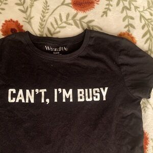 Graphic Tee Retro Tshirt phrase “can’t, I’m busy” shirt